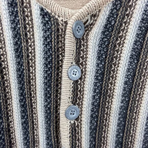 Vintage Arizona Jean Co Sweater Mens Large Tan Long Grandpa 90s Boho Earthy - Picture 2 of 6